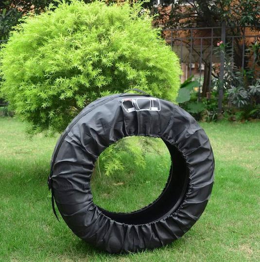 Set 4 Huse de Protecție pentru Depozitarea Anvelopelor Zola 13-17 Inch Reglabile Impermeabile Rezistente la Praf Negre