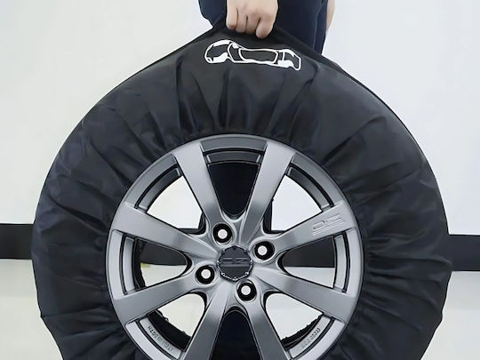 Set 4 Huse de Protecție pentru Depozitarea Anvelopelor Zola 13-17 Inch Reglabile Impermeabile Rezistente la Praf Negre