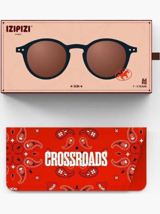 Izipizi Oval Kids Sunglasses with Polarized Mirror Lens Black for 7-11 Years
