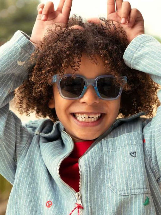 Izipizi Square Kids Sunglasses with Blue Mirror Lens for 7-11 Years