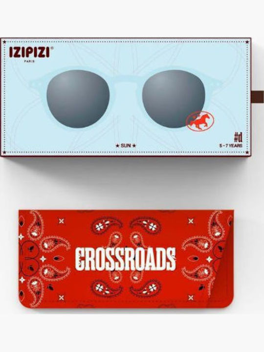 Izipizi Round Kids Sunglasses with Polarized Mirror Lens Blue for 5-7 Years