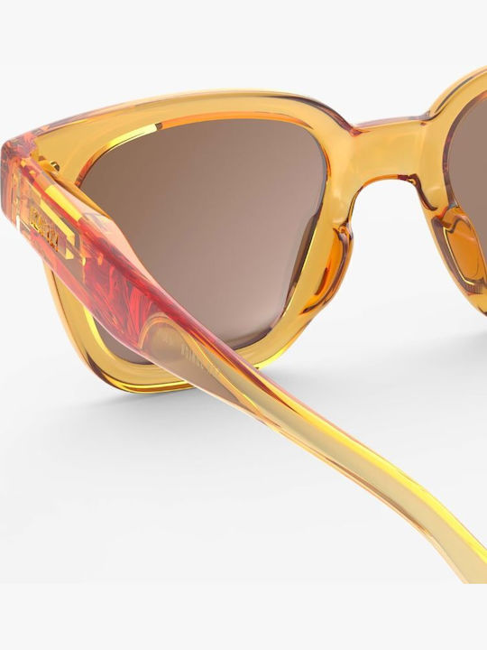 Izipizi Square Kids Sunglasses with Mirror Lens Brown for 7-11 Years