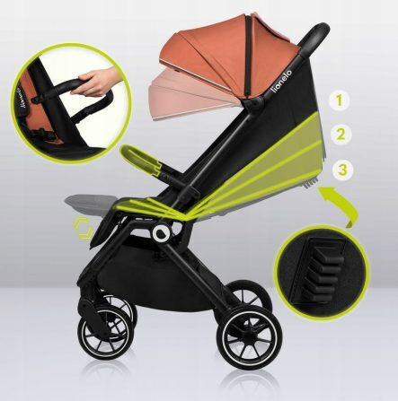 Lionelo Cloe Kinderwagen Geeignet ab 6+ Monaten Black Onyx