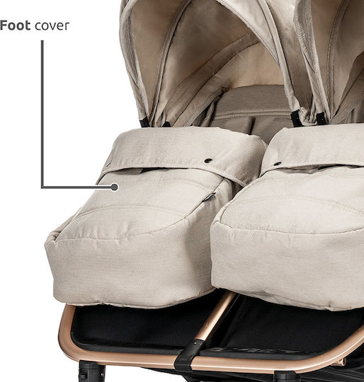 Lorelli Duo Doppelter Kinderwagen Geeignet für Neugeborene Gray 12kg