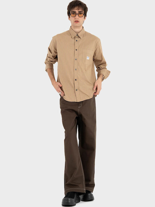 Μακρυμάνικo Overshirt Dark Beige