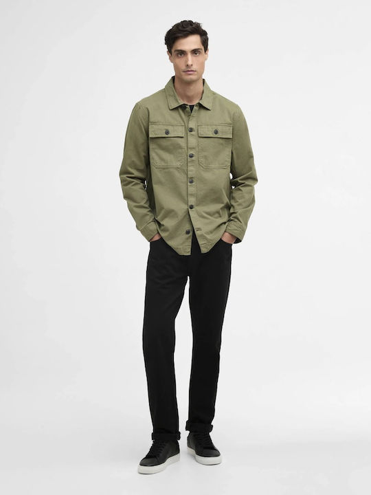 Langärmeliges Overshirt Olivgrün