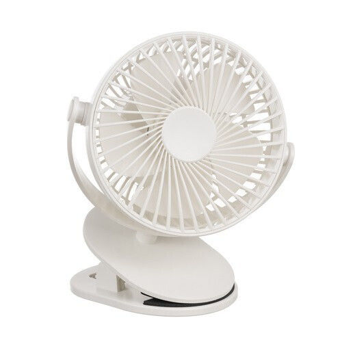 Ventilator De Birou Wireless Zola 3 Niveluri De Viteză Mod Val 5 W Rotire 360° Montare Cu Clip Cablu Usb Reîncărcabil Alb