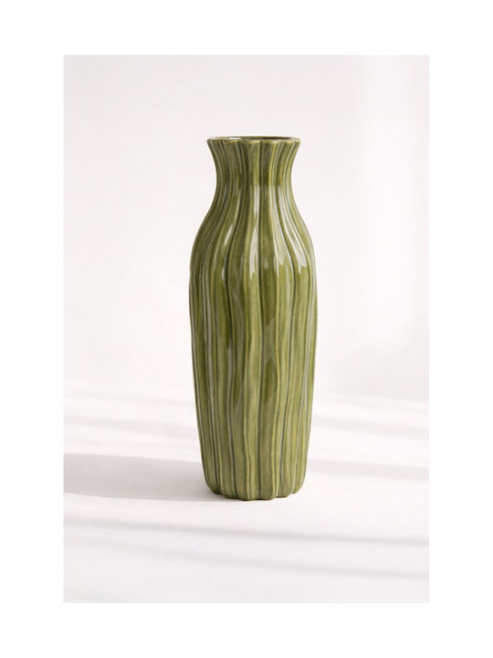 Kaemingk Decorative Porcelain Vase Green 16.5x16.5xH41.5cm