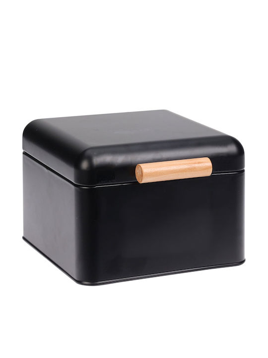 Marva Metallic Bread Box with Lid Black 22x20x14cm