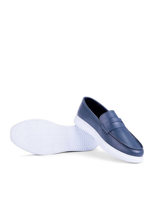 Leder Herren Mokassins in Blau Farbe