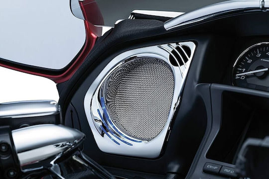 Kuryakyn Led Капаци За Колонки За Мотоциклет Honda '06 '17 Gold Wing Gl1800 F6b Хром Акцент Аксесоар Решетки За Колонки Хром