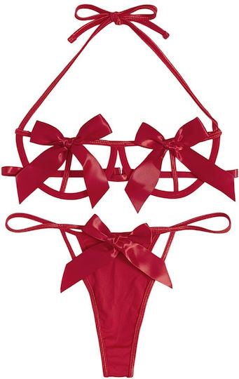 Heart Lingerie Set Annamu Red A-1141