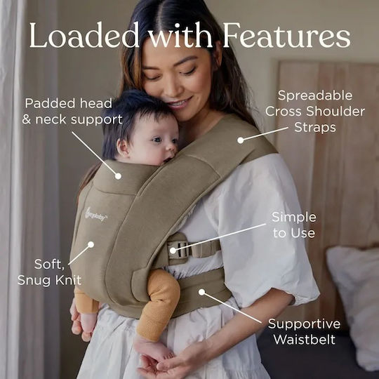 Ergobaby Κλασικός Μάρσιπος Embrace Μπλε με Μέγιστο Βάρος 0.48kg