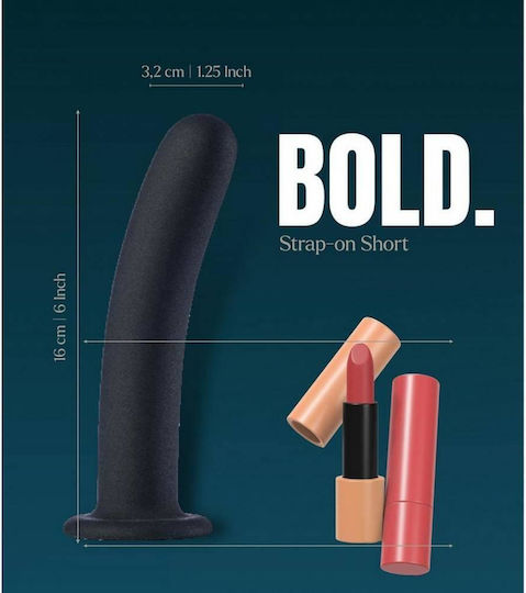 Black Underwear Strap On Silicone Dildo Dreamtoys Bold Rex Strap On Short Dildo Black 15.5cm