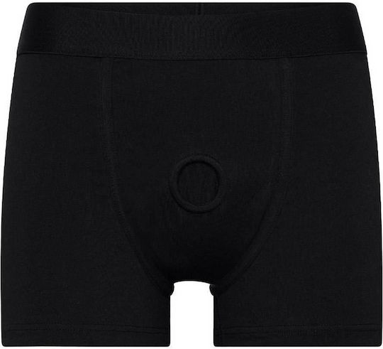 Black Underwear Strap On Silicone Dildo Dreamtoys Bold Rex Strap On Short Dildo Black 15.5cm