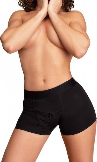 Black Underwear Strap On Silicone Dildo Dreamtoys Bold Rex Strap On Short Dildo Black 15.5cm