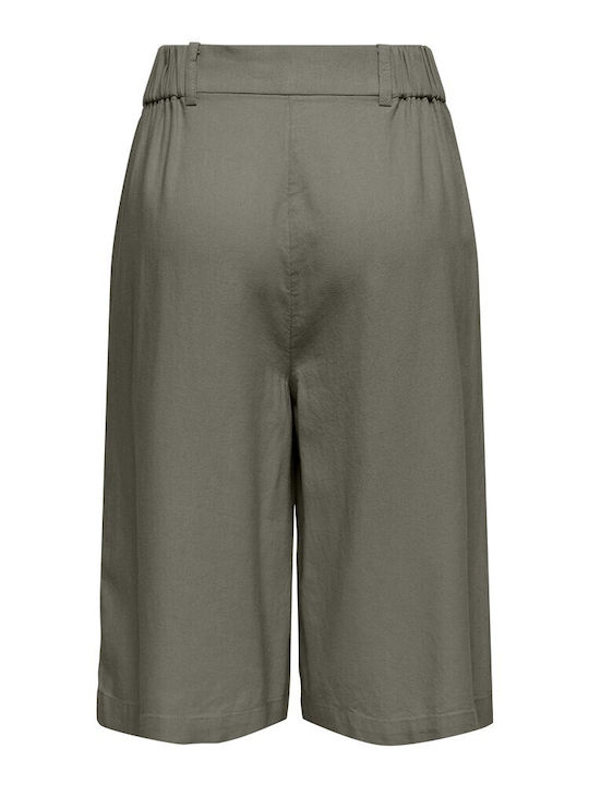 Damen-Bermuda Leinen Khaki