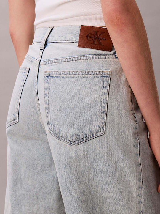 Bermudă Denim Albastru Deschis Pentru Femei