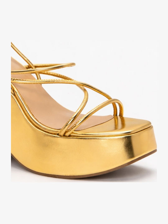 Sommer Damenplattformen Gold