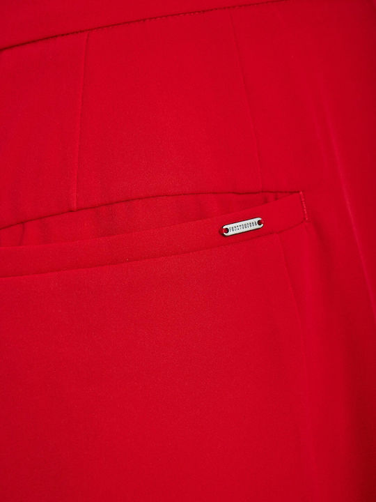Women's Zip Culottes in Regular Fit Red