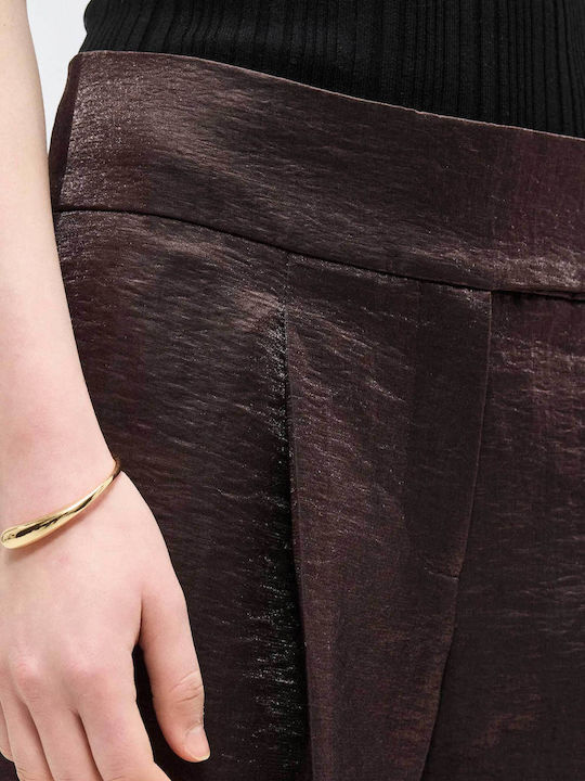 Women's Linen Trousers Dark Brown