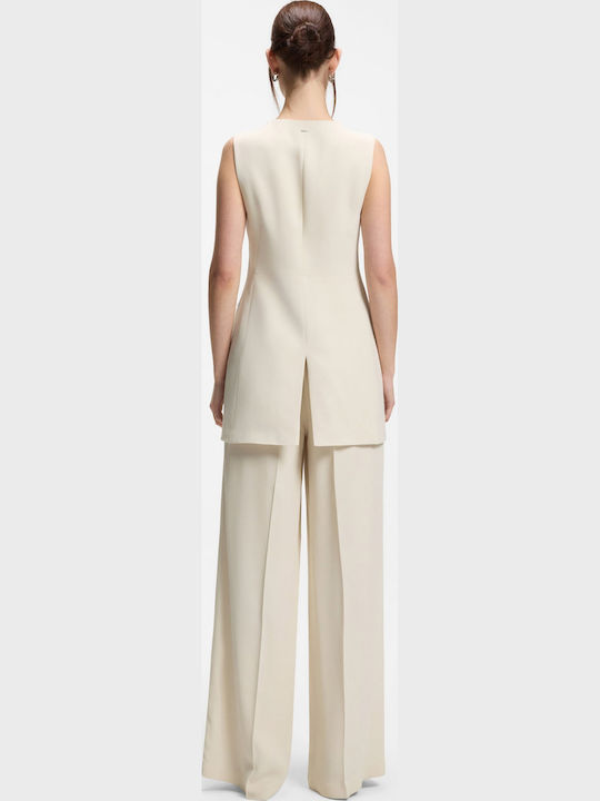 Women's Crepe Trousers Ecru