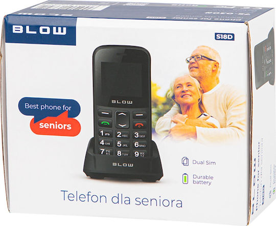 Стационарен Телефон Blow 75-030# Телефон За Възрастни Blow Черна База S18d