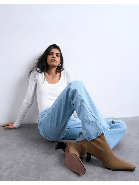 Women's Flared Jean Pants Mid Rise