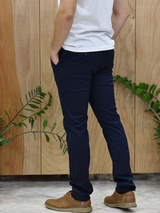 Chino Elastic Trousers Navy Blue