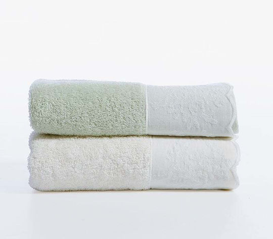 Nef-Nef Homeware Σετ Πετσέτες Μπάνιου 3τμχ Calma Πράσινες Βάρους 500gr/m²