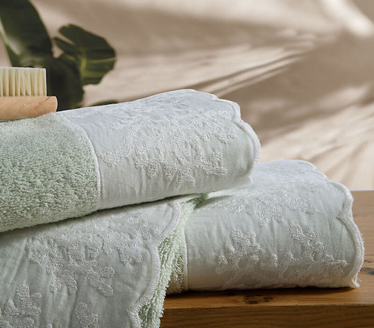 Nef-Nef Homeware Σετ Πετσέτες Μπάνιου 3τμχ Calma Πράσινες Βάρους 500gr/m²