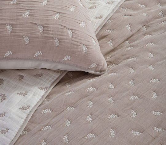 Nef-Nef Homeware Surreal Κουβερλί Υπέρδιπλο Βαμβακερό Μπεζ 230x240cm
