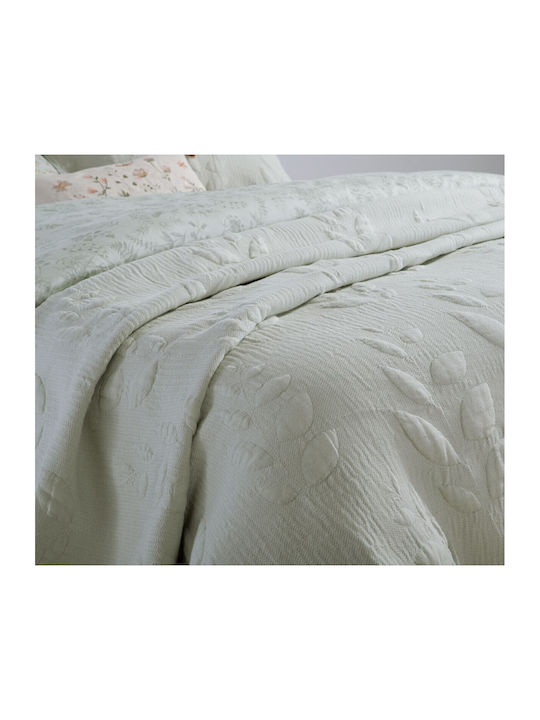 Nef-Nef Homeware Emily Coverlet Double Cotton Green 230x240cm