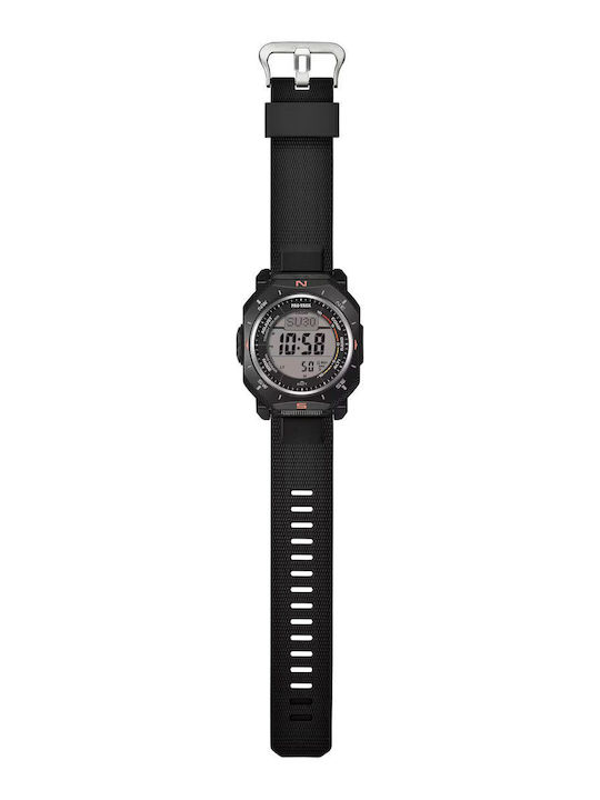 Casio Digital Men's Solar Watch with Black Rubber Strap