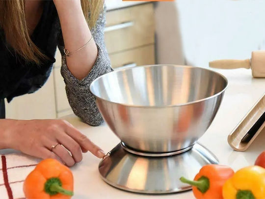 Ψηφιακή Ζυγαριά Κουζίνας με Κάδο έως 5kg Ασημί