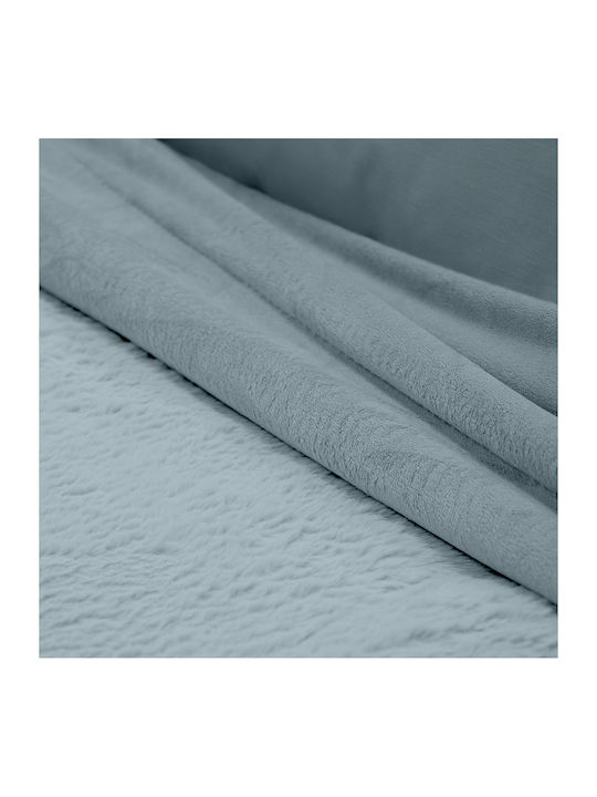 Lino Home Hare Furry Double Blanket 200x220cm Petrol