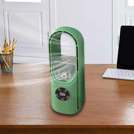 Ventilator USB Cu Apă și Iluminare Fără Lamele Verde ZK11603QWS32VERDE