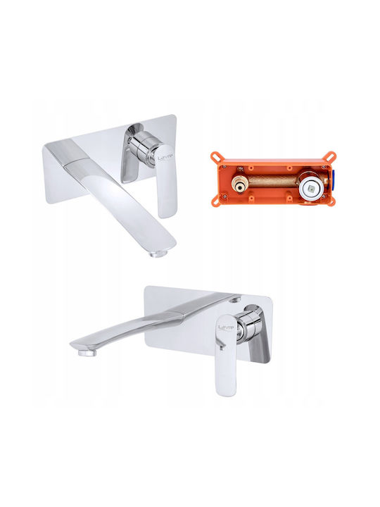 Granitan Granitan Eingebaute Wasserhähne für Waschbecken Silber Set