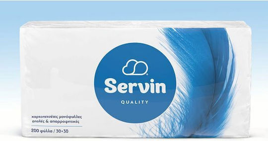 Servin 200 Servietten Einlagig Weiße