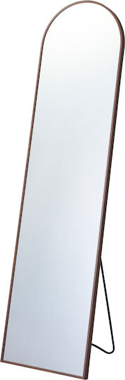 Oglindă De Podea Arcuită Cu Cadru Din Lemn Argintiu 150x40cm