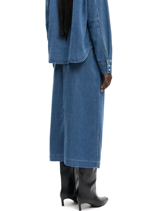 Denim Midi Rock Blau
