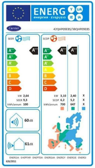 Carrier Platinum Plus 2 Κλιματιστικό Inverter 9000 BTU A+++/A+++ με WiFi