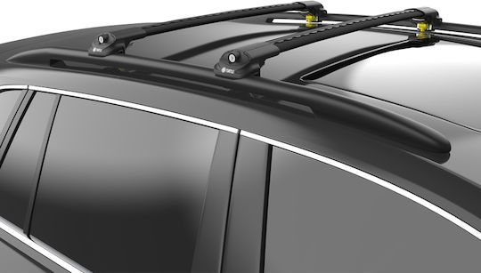 Turtle Turtle Aluminum Car Roof Bars Air1 102cm for Mercedes-Benz M Class 958 Set with Roof Rack Legs and Lock Black