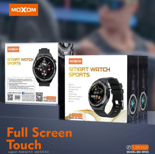 Moxom MX-WH12 Smartwatch mit Pulsmesser (Schwarz)
