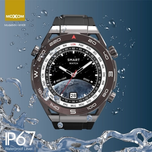 Moxom MX-WH08 Smartwatch με Παλμογράφο (Μαύρο)