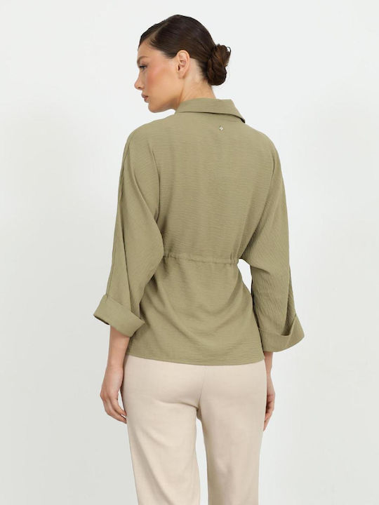 Damen Strickjacke Khaki