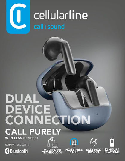 Cellular Line Pure Ohrstöpsel Bluetooth-Freisprecheinrichtung Kopfhörer mit Ladeetui Schwarz
