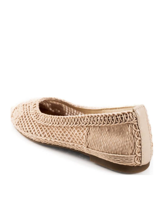 Women's Ballerina Shoes In Beige Colour