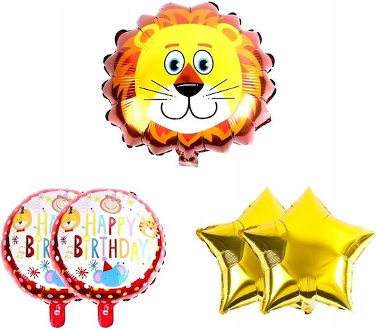 Set 5 Baloane Rotunde Zi De Naștere Folie Aurii