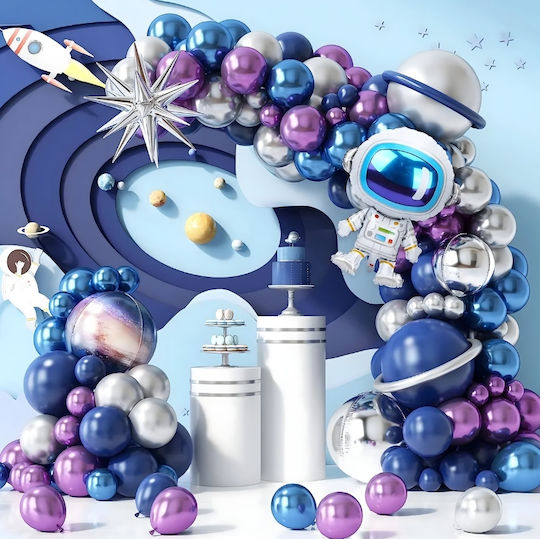 Composition with 108 Blue Astronauts Balloons